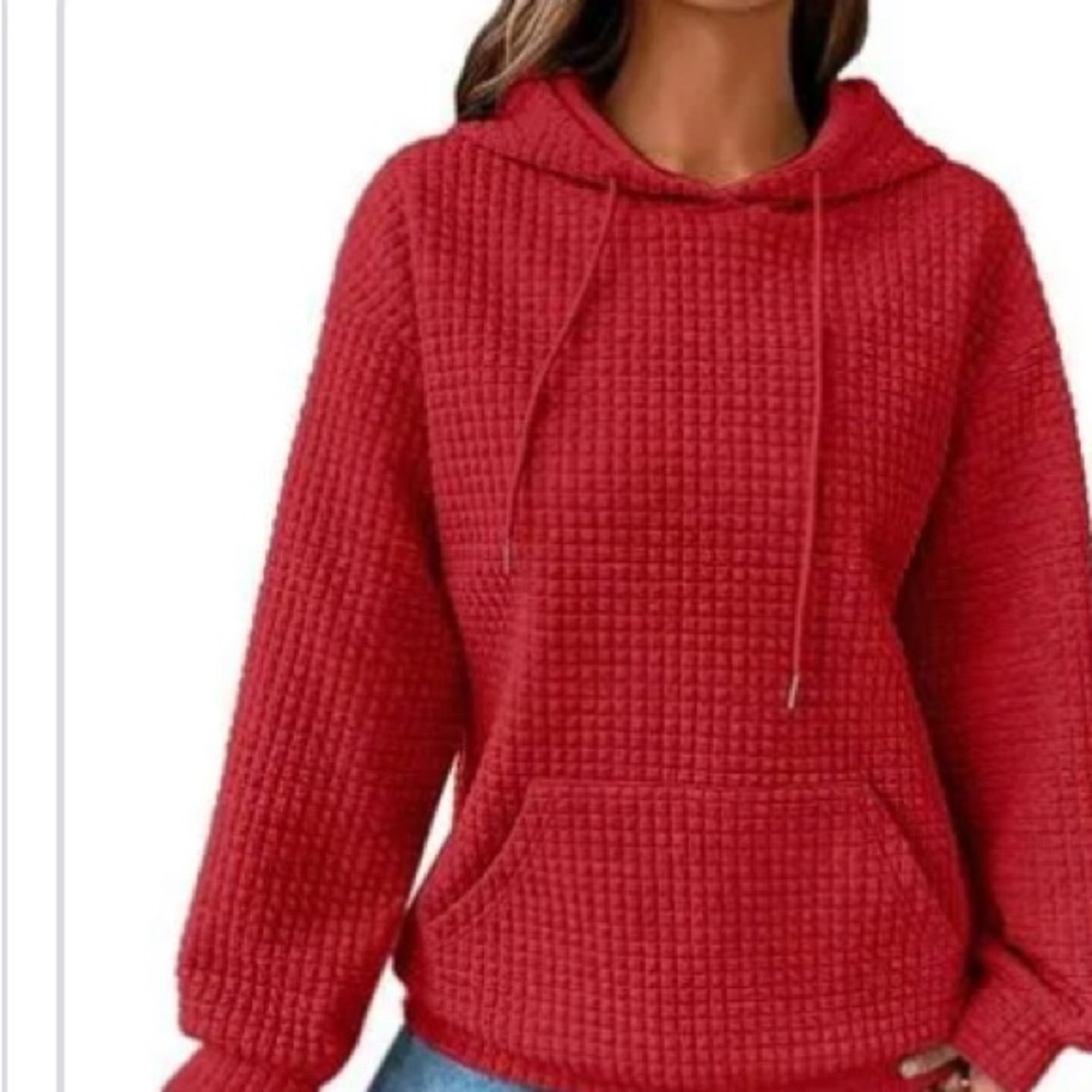 Free gift with any purchase or trade SHEIN Red Waffle Knit Hoodie